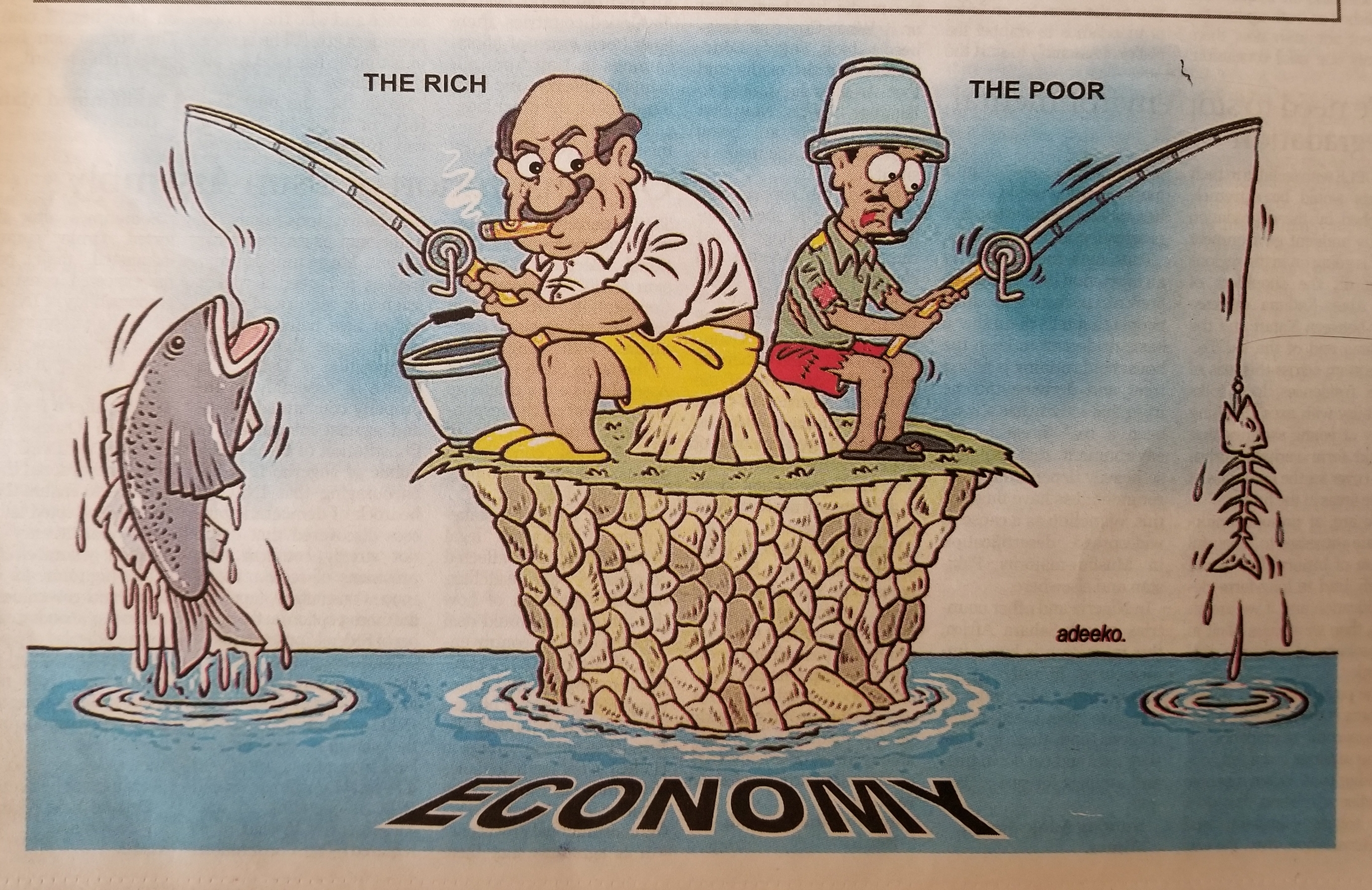 Adeeko Olusegun – The Rich, The Poor, Economy Africa Cartoons, image size:2760x1790