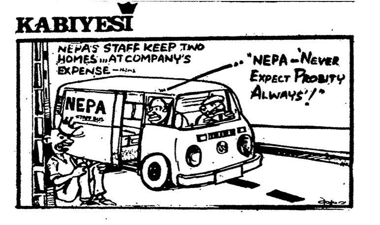 Dotun Gboyega- What NEPA Stands For cartoon