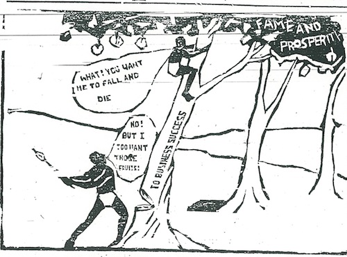 Akinola Lasekan- To Fame and Prosperity cartoon