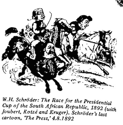 W.H. Schroeder- Race for the Presidential Cup cartoon