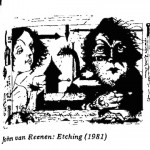 John Van Reenen- Etching cartoon