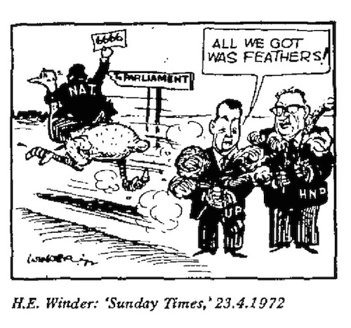 H.E. Winder- All We Got Was Feathers cartoon